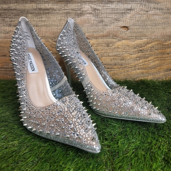 New Steve Madden Womens Vari03s1 Clear Pumps Size 8.0 - Picture 2 of 12